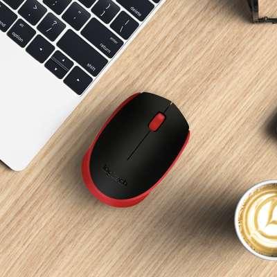 Logitech - Mouse Wireless 2.4Ghz M170 Ambidextrous 3 Button with Scroll 1000dpi PC/Mac/Chrome/Linux - Red