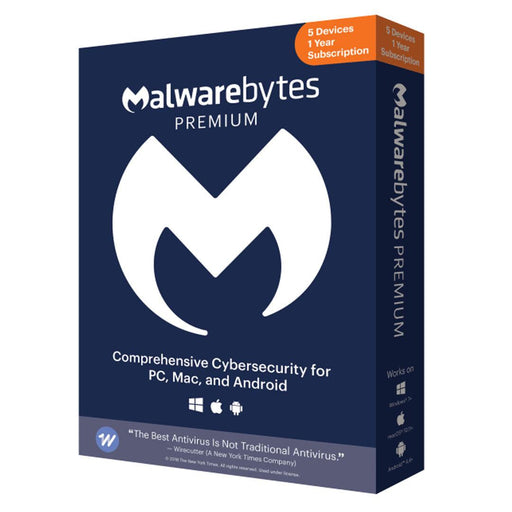 Malwarebytes - Premium 5-User 1Yr PC/Mac/Android - Limolin 