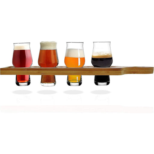 Masterbrew - Craft Beer Tasting Flight (Set of 4 With Wooden Paddle) - Limolin 