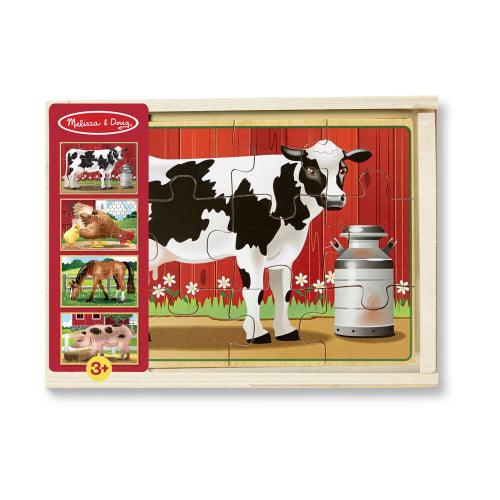 Melissa & Doug - Farm Animals Puzzles In A Box