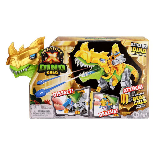 Moose Toys - Treasure X - Dino Gold Dino Dissection- Battle Rex