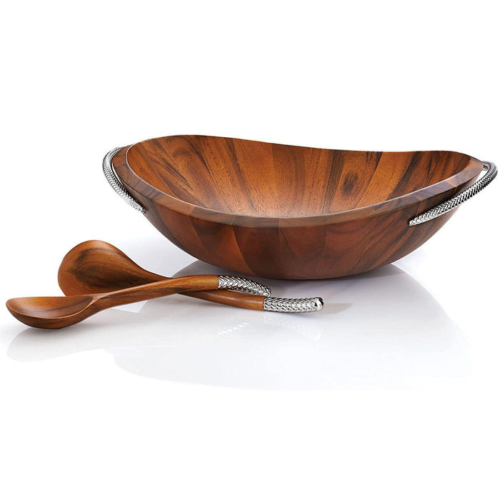 Nambe - Braid Salad Bowl With Servers 12" - Limolin 