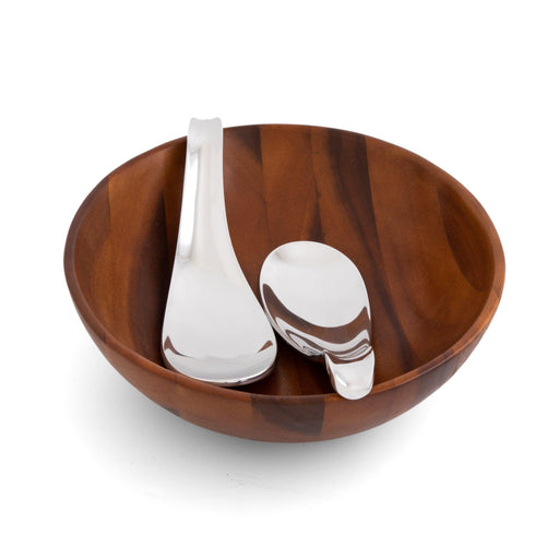 Nambe - Yin Yang Salad Bowl W/Servers