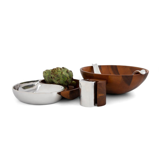 Nambe - Yin Yang Salad Bowl W/Servers