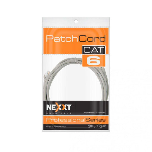 Nexxt - Networking Cat6 3ft UTP Gigabit Ethernet Cable 4 Pairs 23AWG CMR UL ETL Verified - Gray