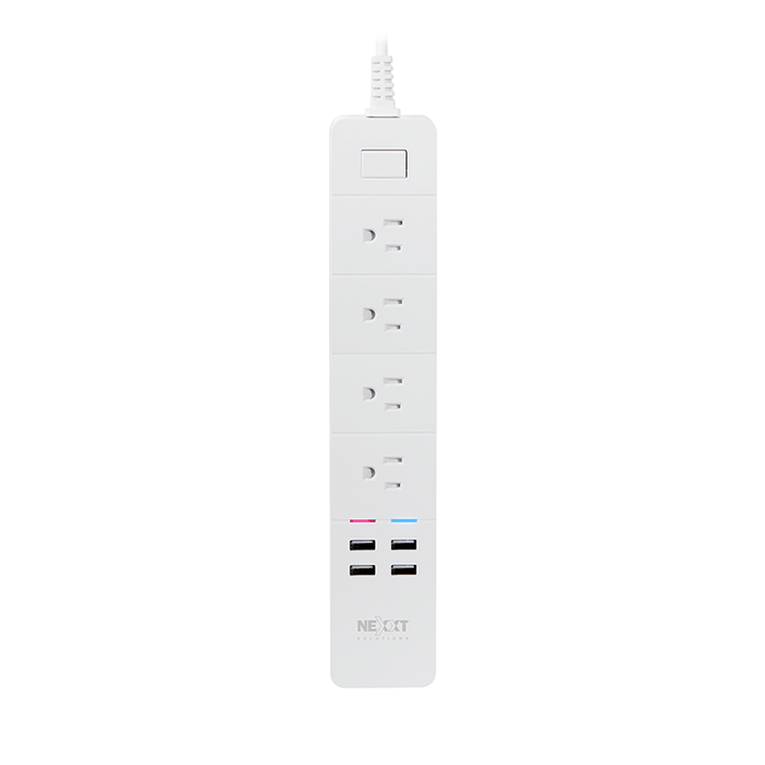 Nexxt - Smart Home WiFi Power Strip with 4 Outlets 4 USB Ports - Limolin 