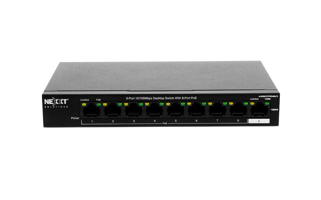 Nexxt - Switch 9 - Port PoE+ Fast Ethernet Desktop Vertex 900+ - Limolin 
