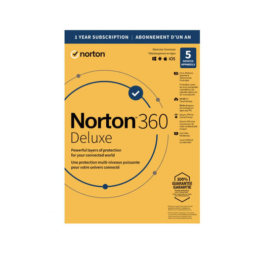 Norton - Norton 360 Standard 5-User 1Yr with 50GB Cloud Back up PC/Mac (21400157) - Limolin 