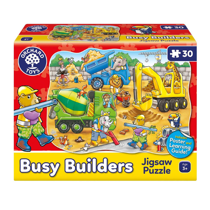 Orchard Toys - Busy Builders (Poster) (30-Piece Puzzle) - Limolin 