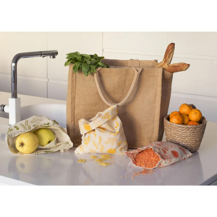 Pebbly - ORGANIC Food Bag Medium-Yellow 20x25cm Cotton