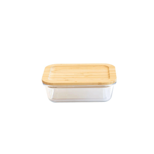 Pebbly - RECT Container w/Bamboo Lid 650ml/21oz