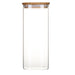 Pebbly - SQUARE Pantry Jar 2200ml/74oz Large Glass w/Bamboo Lid D11x30cm