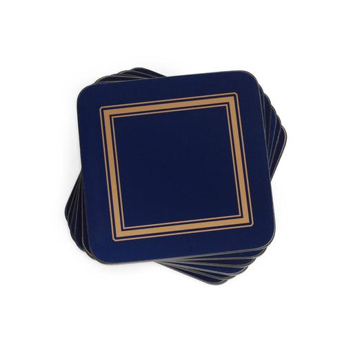 Pimpernel - Classic Midnight Blue Coasters Set of 6 | 4 x 4 Inches