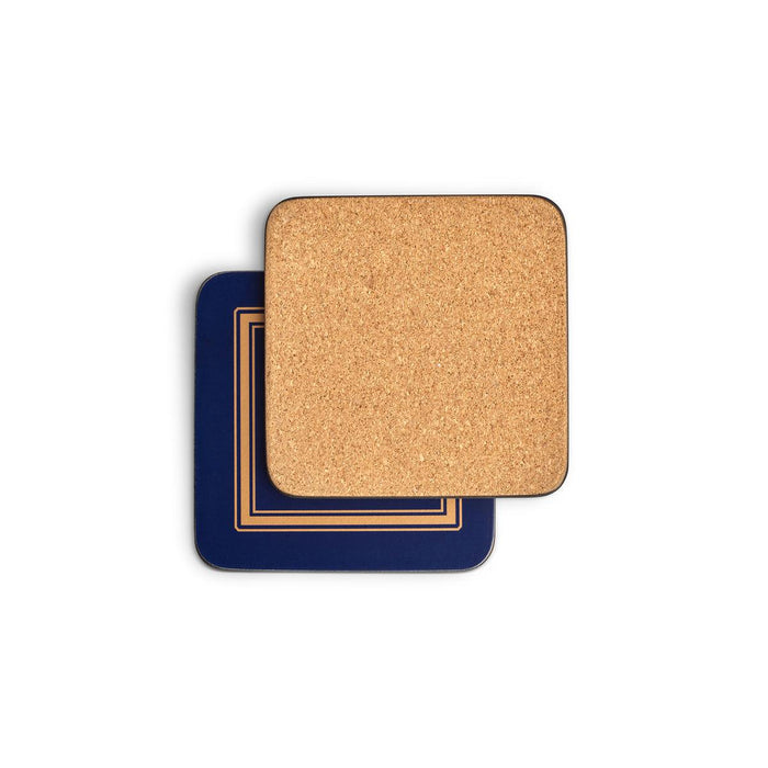 Pimpernel - Classic Midnight Blue Coasters Set of 6 | 4 x 4 Inches