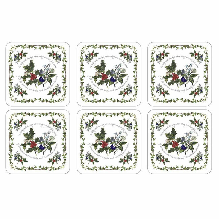 Pimpernel - Holly & Ivy Coasters 4X4" (Set of 6) - Limolin 