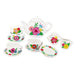 Playwell - 13Pc. Floral Porcelain Tea Setin Carry Case - Limolin 