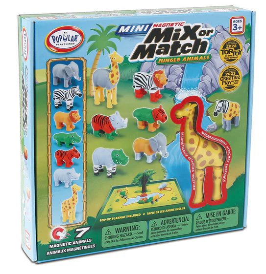 Popular Playthings - MINI Magnetic Mix or Match Jungle (Bilingual) - Limolin 