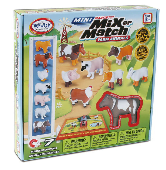 Popular Playthings - MINI Magnetic Mix or Match Farm (Bilingual) - Limolin 