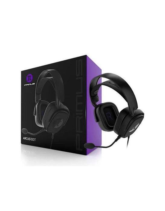 Primus - Gaming Headset Arcus 100T 35mm Wired with Boom Mic Removeable Omni Directionalinline Volume & Mute - Black