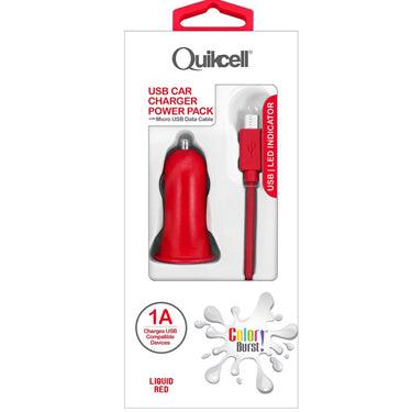 QuikCell - Colour Burst Car Charger 1 Amp with Micro USB Cable - Limolin 