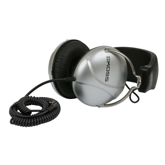 Koss - Headphone over ear home td85 3.5mm high quality sound & construction large adjustable padded headband - silver & black