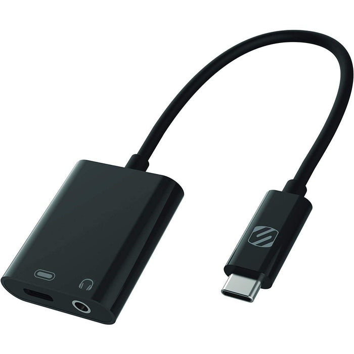 Scosche - Adapter USB-C to USB-C Female and 3.5mm Female StrikeLine - Allows Charging and Connecting 3.5mm Headset at the Same Time - Limolin 