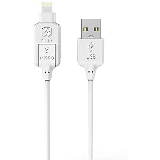 Scosche - Charge & Sync Lightning/Micro USB MFI to USB-C Cable 3ft White StrikeLinE - Limolin 