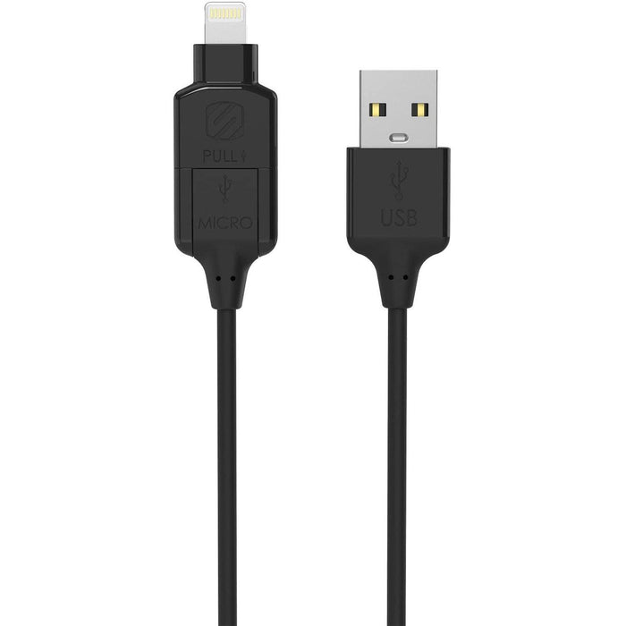 Scosche - Charge & Sync Lightning/Micro USB to USB-C MFI Cable 3ft Black StrikeLinE - Limolin 