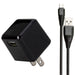 Scosche - Wall Charger 1 Port 12W with Lightning/Micro USB MFI to USB-A 3ft Cable Black - Limolin 