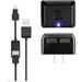 Scosche - Wall Charger 2 Port 5W with Lightning/Micro USB MFI to USB-A 3ft Cable Black StrikeLinE - Limolin 