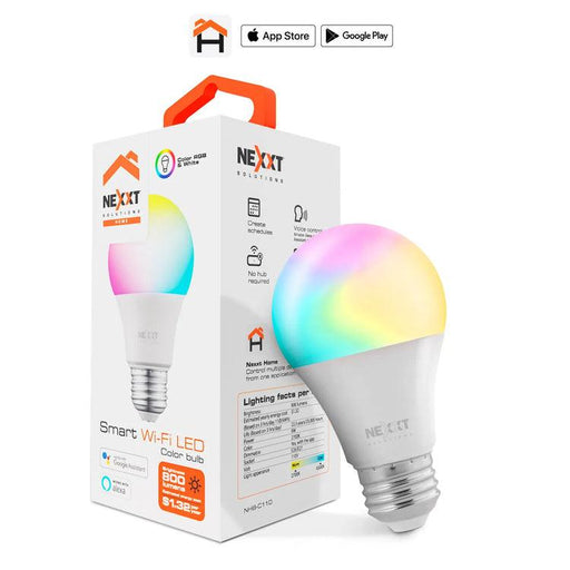 Smart Home Indoor Wi-Fi RGB & White LED Light Bulb 100V A19 MultiColor 16M Combinations Dimmable Voice Control Alexa & Google