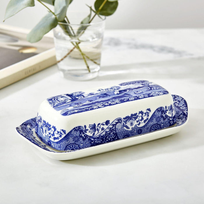 Spode - Blue Italian Butter Dish - Limolin 