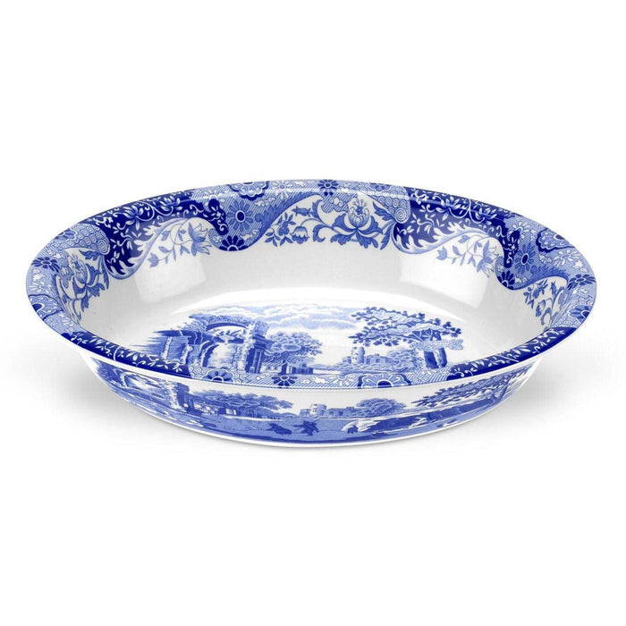 Spode - Blue Italian Oval Rim Dish 12.5"X9" - Limolin 