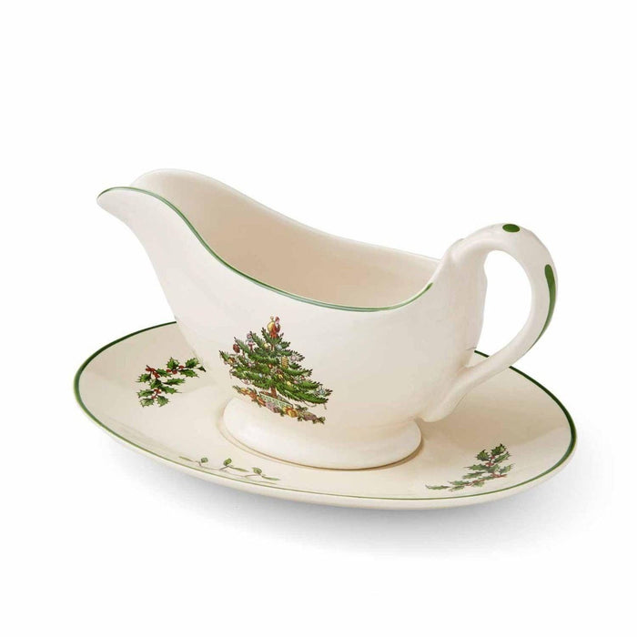 Spode - Christmas Tree - Sauce Boat & Stand