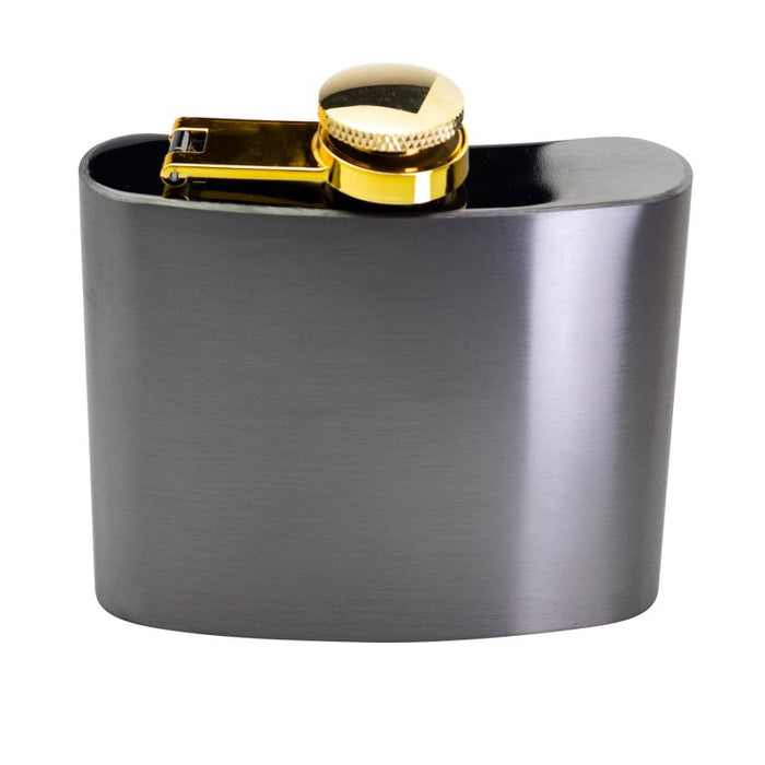 Taylors Eye Witness - Hip Flask Black w/Brass Lid 140ml/5oz