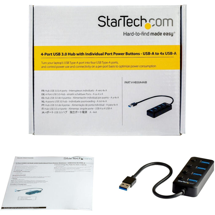 StarTech - 4 Port USB 3.0 Hub - USB-A to 4x USB 3.0 - Limolin 
