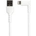 StarTech - Charge & Sync Cable Lightning MFI (Right Angled) to USB-A 6ft Heavy Duty Rugged Aramid Fiber - White - Limolin 