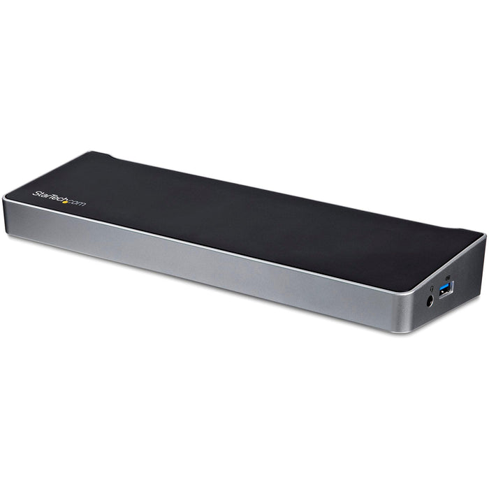 StarTech - Docking Station Triple Monitor USB-A 3.0 HDMI & 2 DisplayPort PC/Mac - Black & Silver - Limolin 