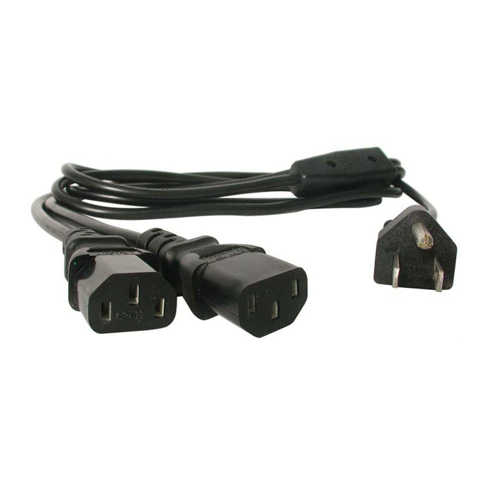 StarTech - Power Cord Computer Y Splitter 10A 125V - 18AWG 6ft - Black (PXT101Y) - Limolin 