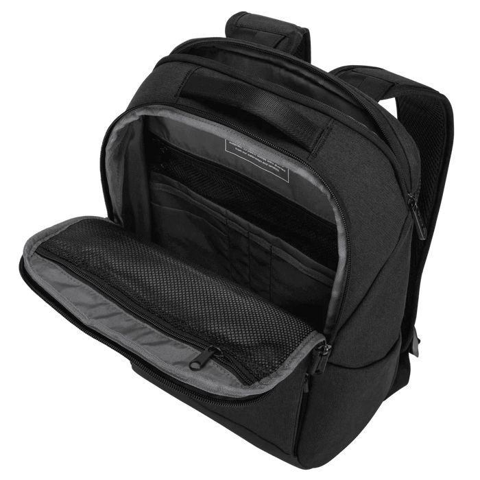 Targus - Backpack 15.6in Cypress Slim with EcoSmart made from Recycled Water Bottles Luggage Pass Through - Black