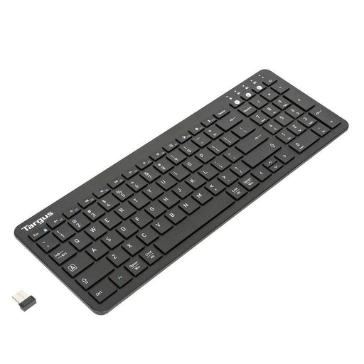 Targus - Keyboard Bluetooth Antimicrobial Midsize Slim Multi - Device up to 3 PC/Mac - Black - Limolin 