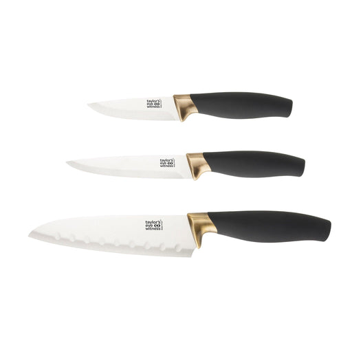 Taylors Eye Witness - Brooklyn Brass3 pc Knife set - Limolin 