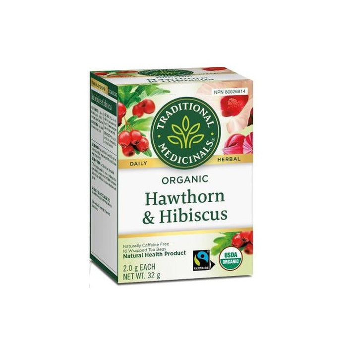 Traditional Medicinals - Organic Hawthorn & Hibiscus 16's - Limolin 