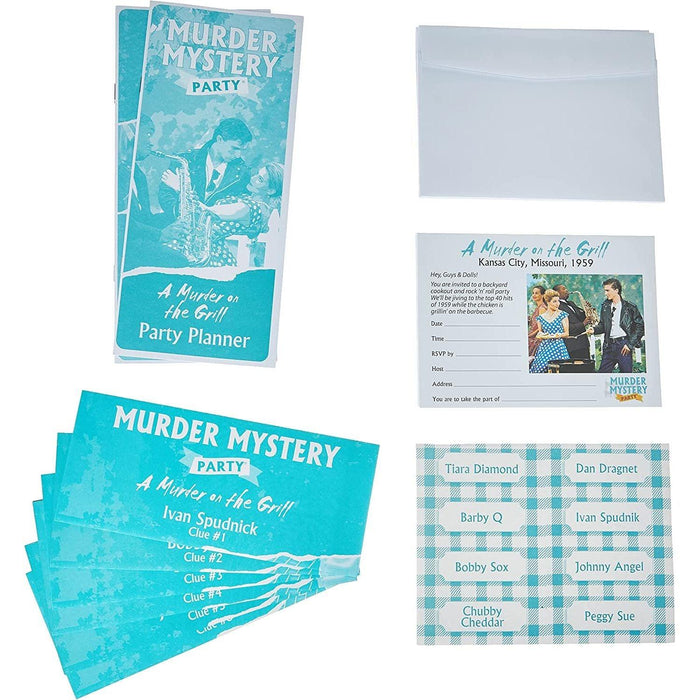 University Games - A Murder on the Grill - Murder Mystery Party Games - Limolin 