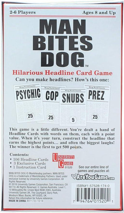 University Games - Man Bites Dog - Card Game