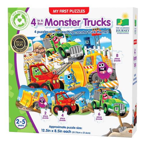 University Games - My First Puzzle Sets - 4-in-A-Box Puzzles - Monster Trucks