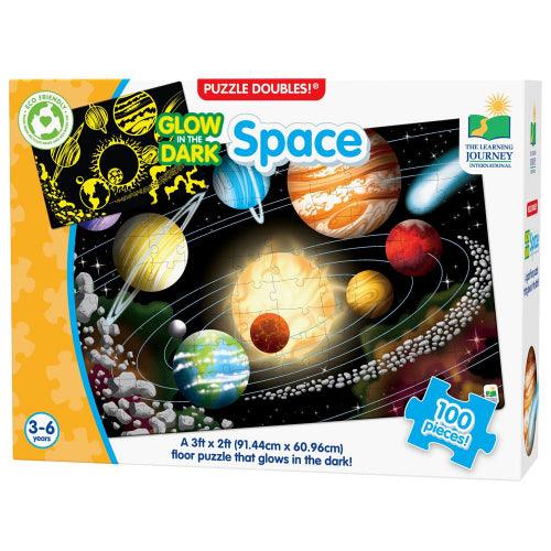 University Games - Puzzle Doubles - Glow In The Dark - Space