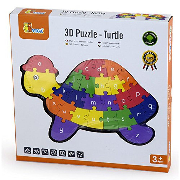 VIGA - Reversible Puzzle 3D - Turtle - 26 Pcs - Limolin 