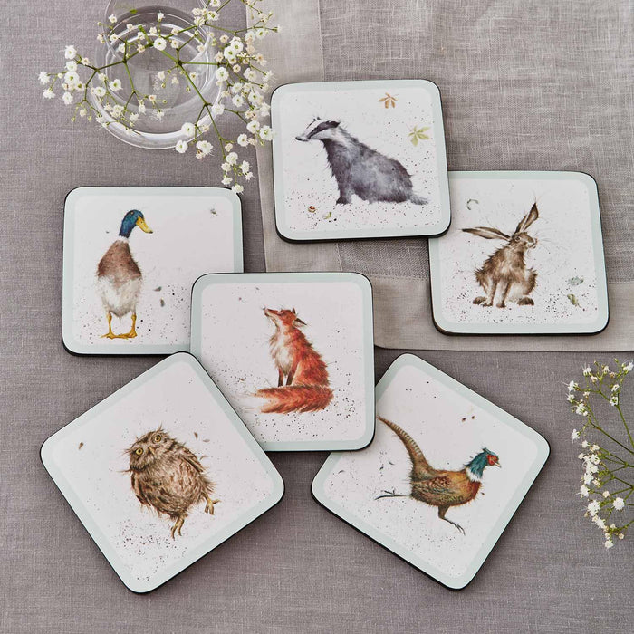 Wrendale DESIGNS- 'COUNTRY SET' Country Animal Set of 6 Coasters | 4 x 4 Inches