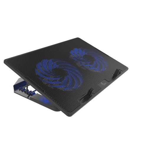 Xtech - Laptop Cooling Pad 15.6In USB Blue LED 2 USB-A Ports 2 Powered & Silent Fans - Black